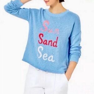 NWT Lilly Pulitzer Sun Intarsia Sweater Blue Peri Resort Beach Spring Break Med